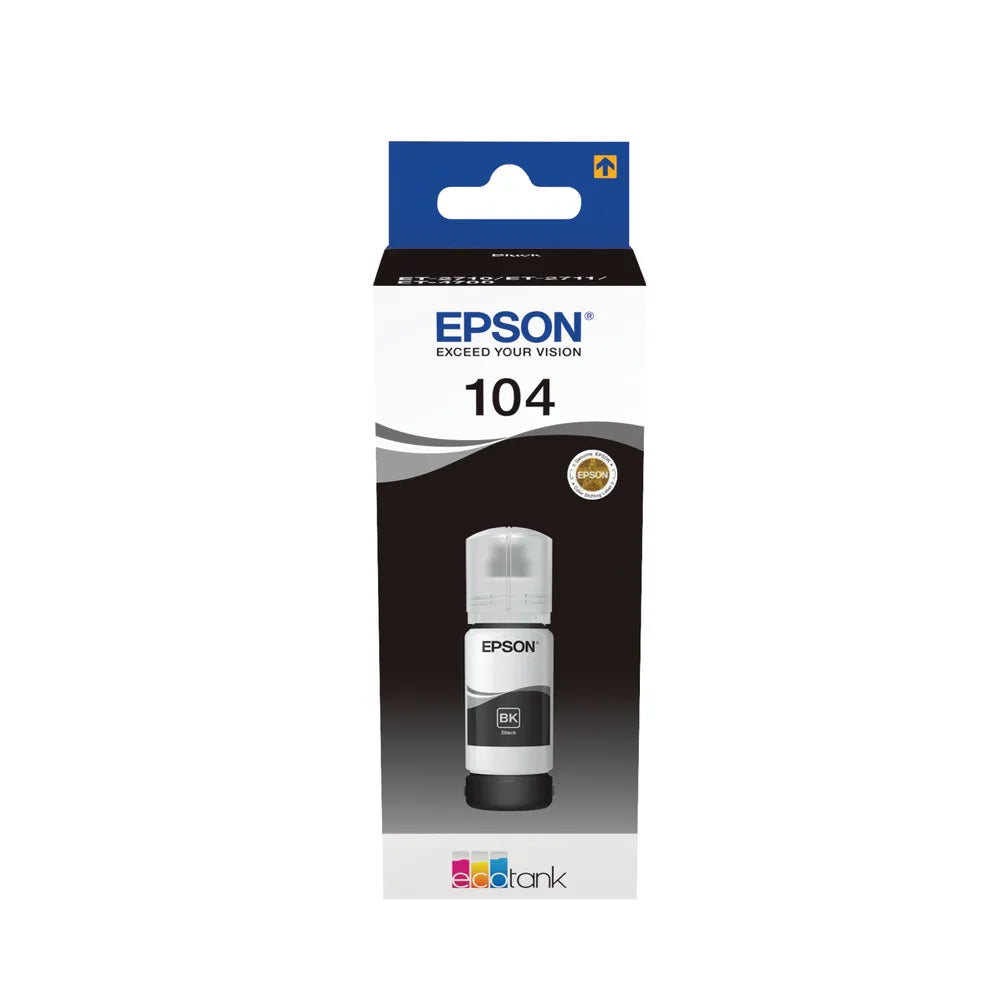 Epson 104 Bouteille d'encre noire authentique C13T00P140 (TVA incluse)