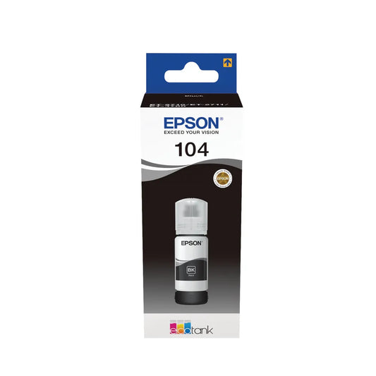 Epson 104 Bouteille d'encre noire authentique C13T00P140 (TVA incluse)