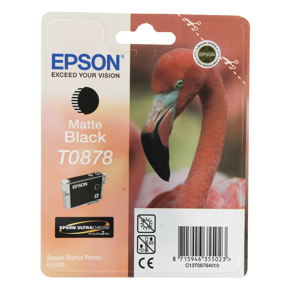 Epson T0878 cartouche d'encre Noir Mat authentique C13T08784010 (TVA incluse)