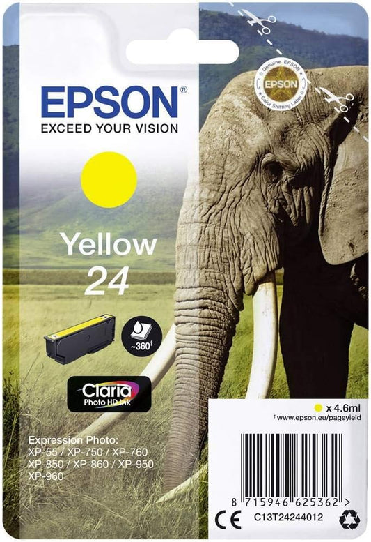 Epson 24 Jaune cartouche d'encre authentique (TVA incluse)