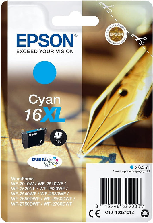 Epson 16XL Cyan C13T16324012 cartouche d'encre authentique (TVA incluse)