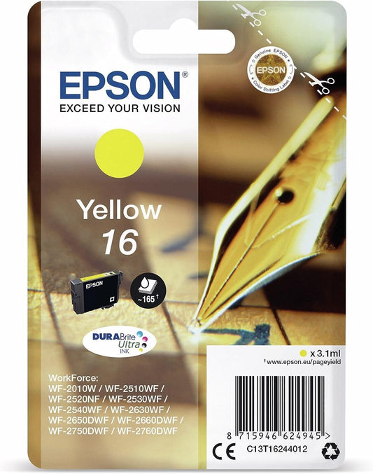 Epson 16 Jaune C13T16244012 cartouche d'encre authentique (TVA incluse)