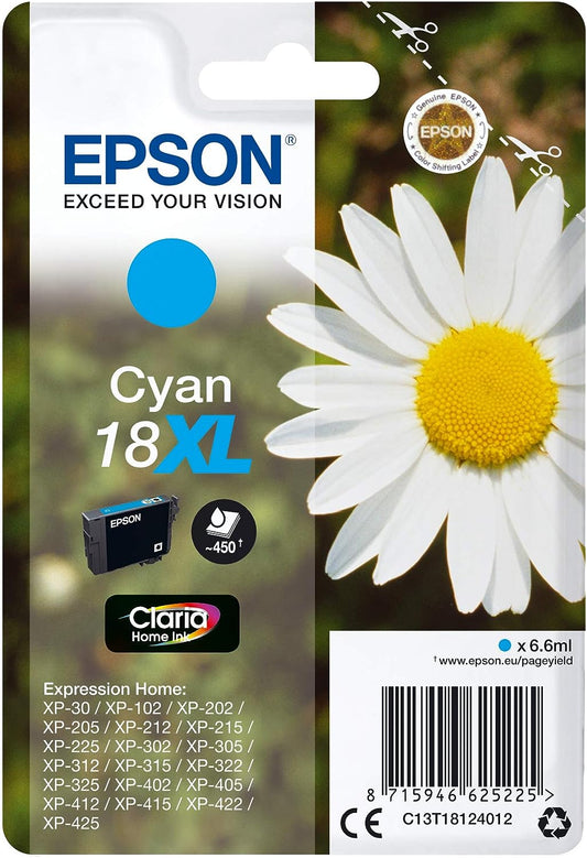 Epson 18XL Cyan C13T18124012 cartouche d'encre authentique (TVA incluse)