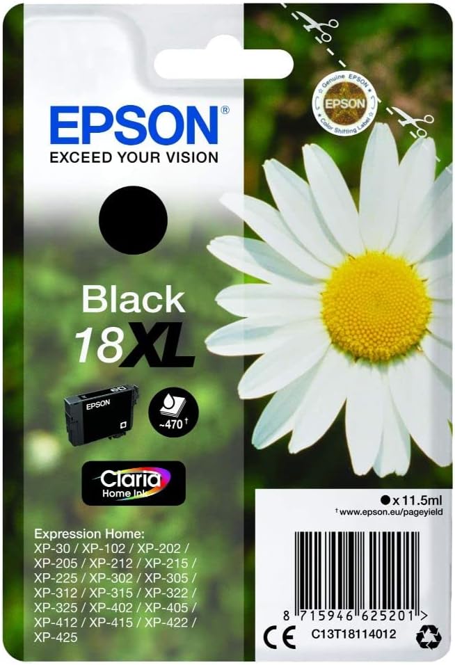 Epson 18XL Noir C13T18114012 cartouche d'encre authentique (TVA incluse)