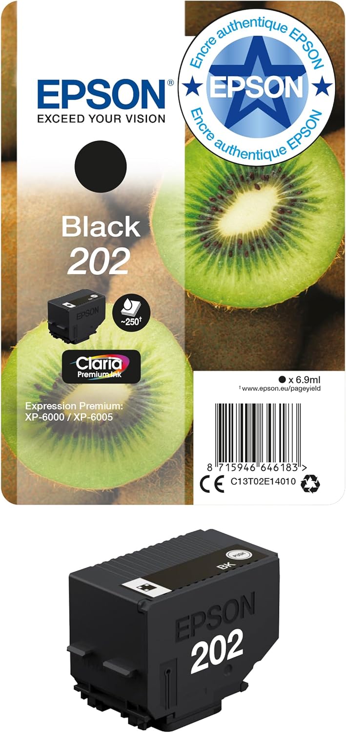 Epson 202 cartouche d'encre Noire authentique C13T02E14010 (TVA incluse)