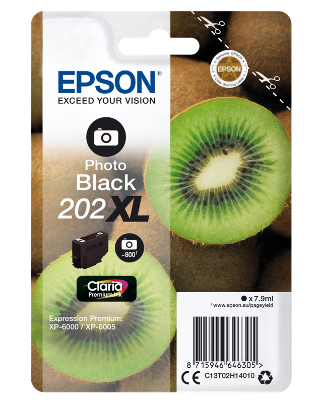 Epson 202XL Photo Noir C13T02H14010 cartouche d'encre authentique (TVA incluse)