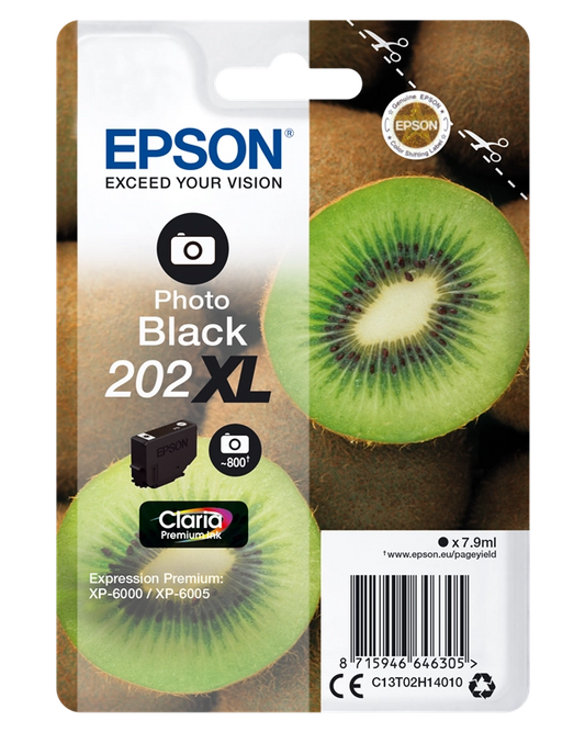 Epson 202XL Photo Noir C13T02H14010 cartouche d'encre authentique (TVA incluse)