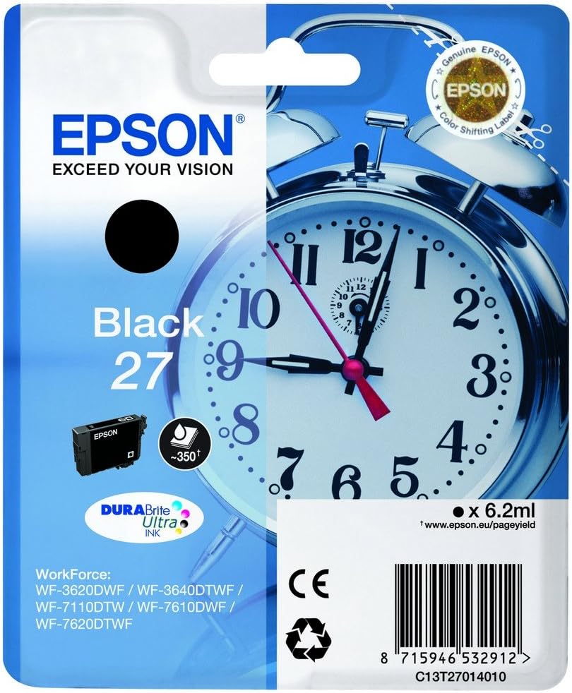 Epson 27 Noire cartouche d'encre authentique (TVA incluse)