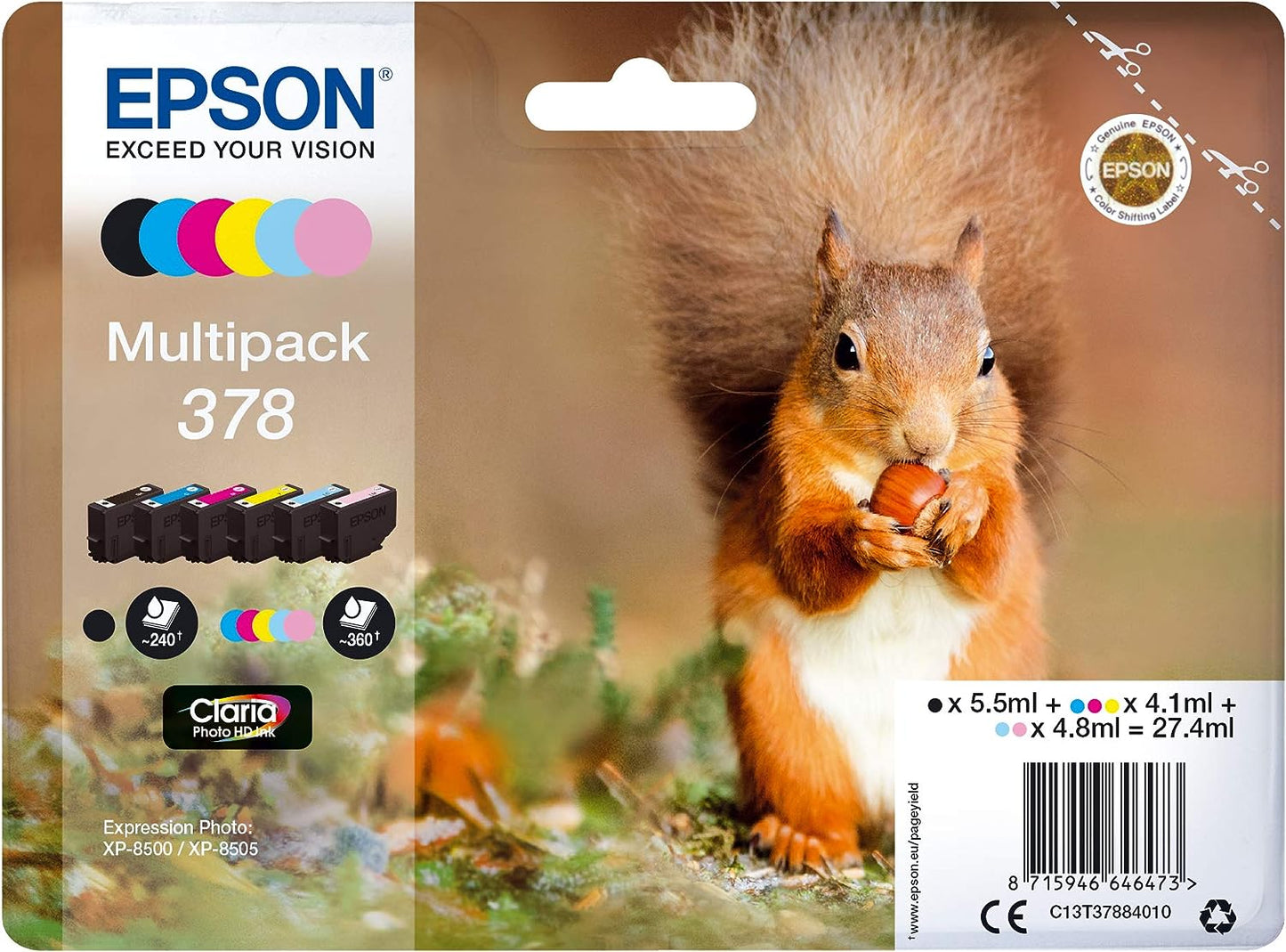 Epson 378 Multipack cartouche d'encre authentique 6 couleurs (TVA incluse)