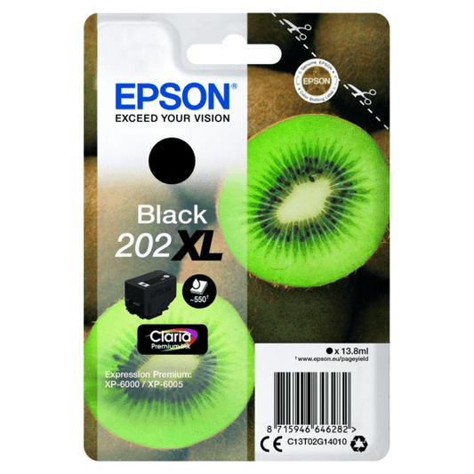 Epson 202XL Cartouche d'encre Noire authentique C13T02G141010 (TVA incluse)