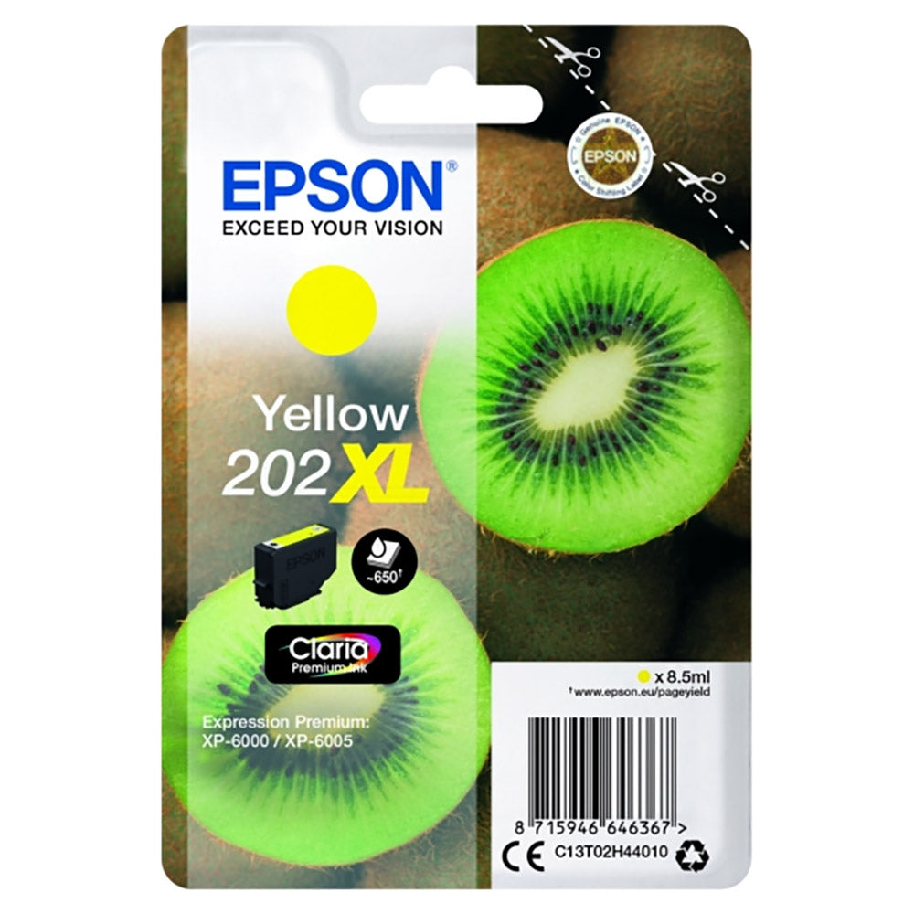 Epson 202XL cartouche d'encre Jaune authentique haute capacité C13T02H44010 (TVA incluse)