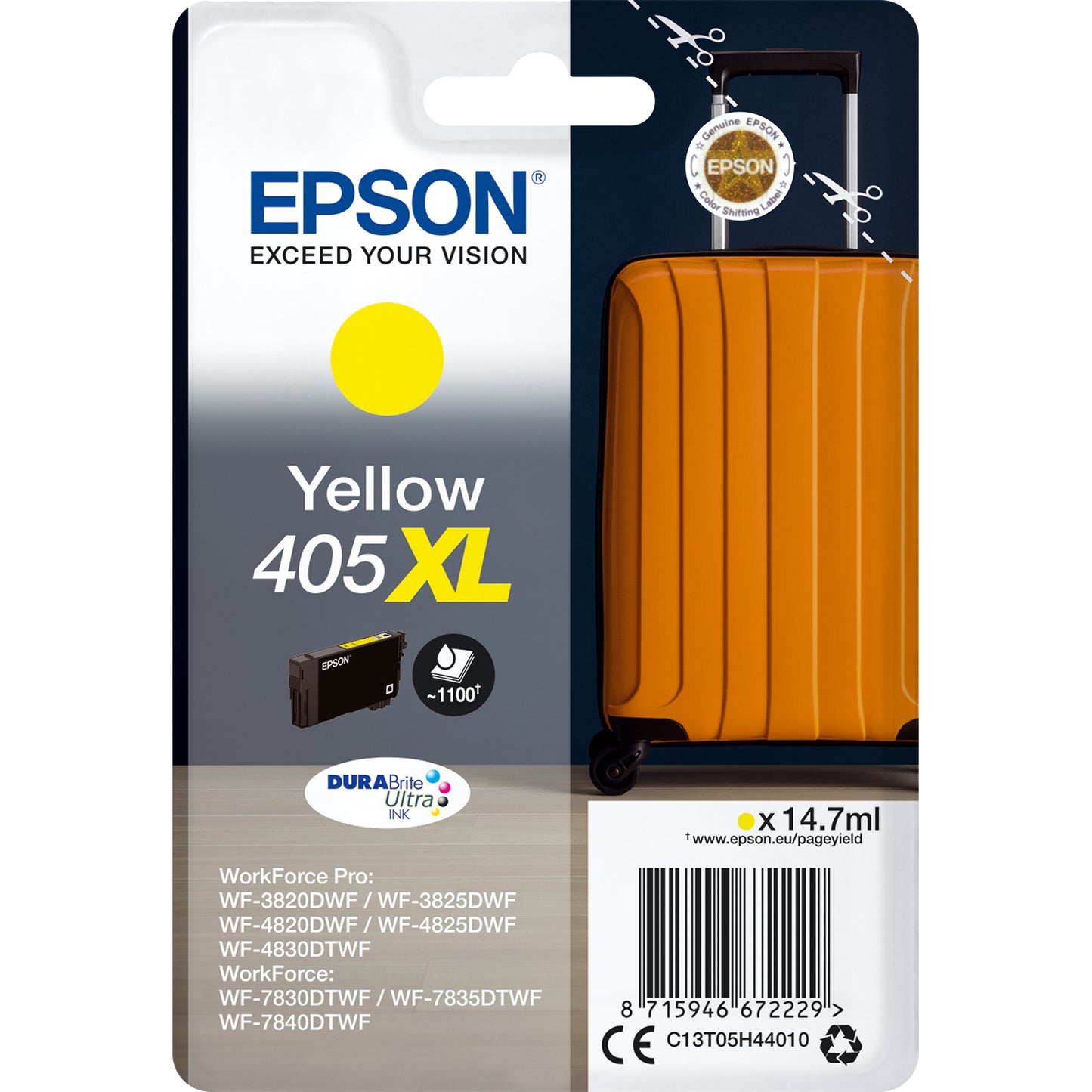 Epson 405XL cartouche d'encre Jaune authentique (TVA incluse)