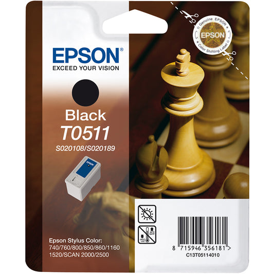 Epson T0511 cartouche d'encre Noir authentique C13T05114010 (TVA incluse)