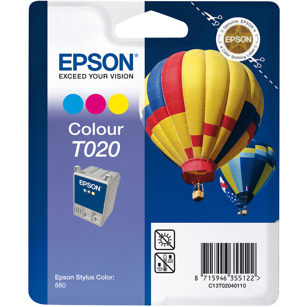 Epson T020 cartouche d'encre Couleur authentique C13T02040110 (TVA incluse)