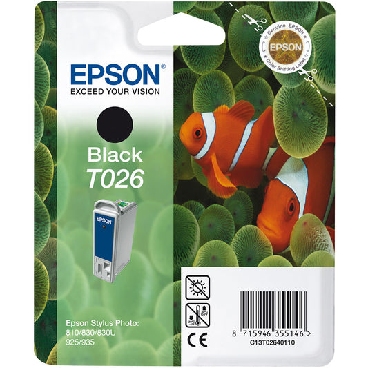 Epson T026 cartouche d'encre Noire authentique C13T02640110 (TVA incluse)