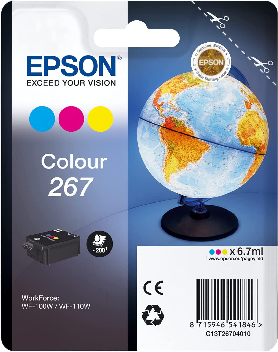 Epson 267 cartouche d'encre Couleur authentique (TVA incluse)