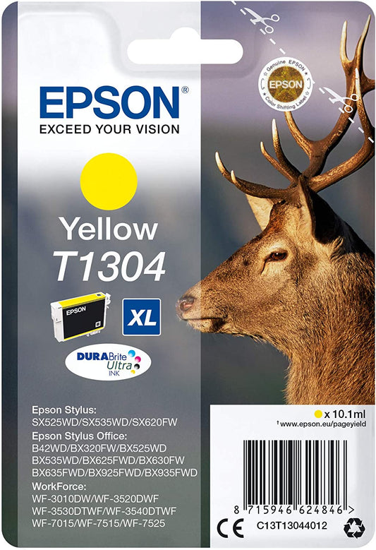 Epson T1304 cartouche d'encre Jaune authentique (TVA incluse)