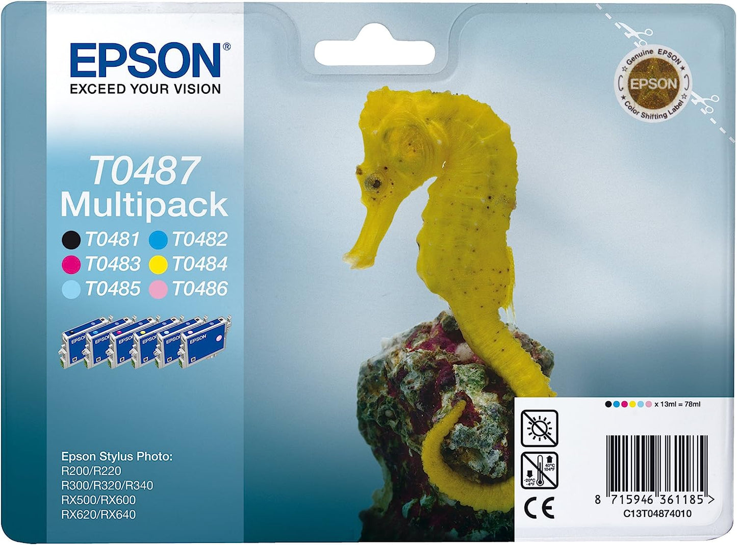 Epson T0487 Multipack C13T04874010 cartouche d'encre authentique 6 couleurs (TVA incluse)