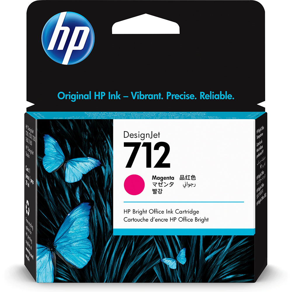 HP 712 cartouche d'encre Magenta authentique 3ED68A (TVA incluse)