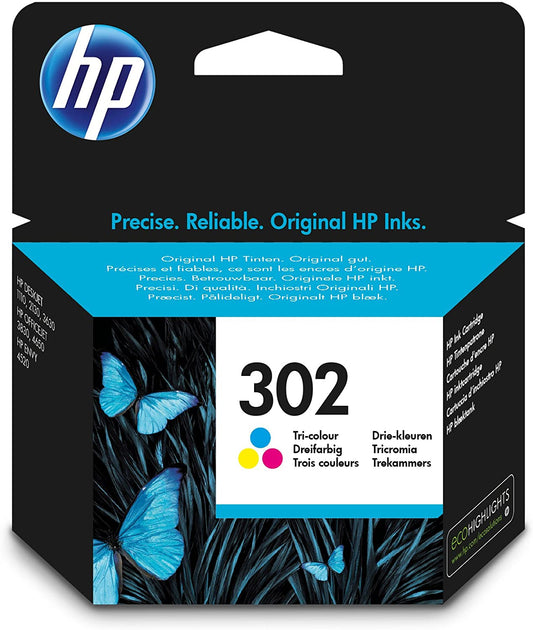 HP 302 cartouche d'encre Tricolore authentique F6U65A (TVA incluse)