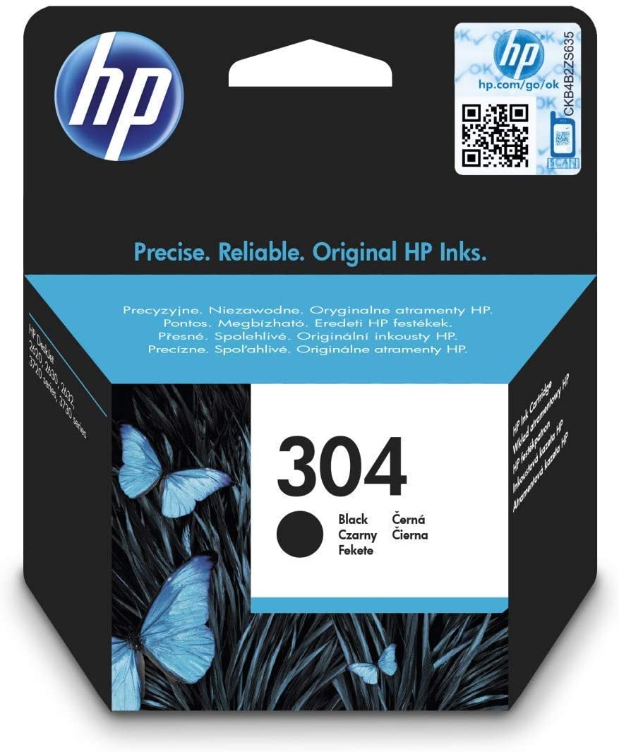 HP 304 cartouche d'encre Noire authentique N9K06AE (TVA incluse)