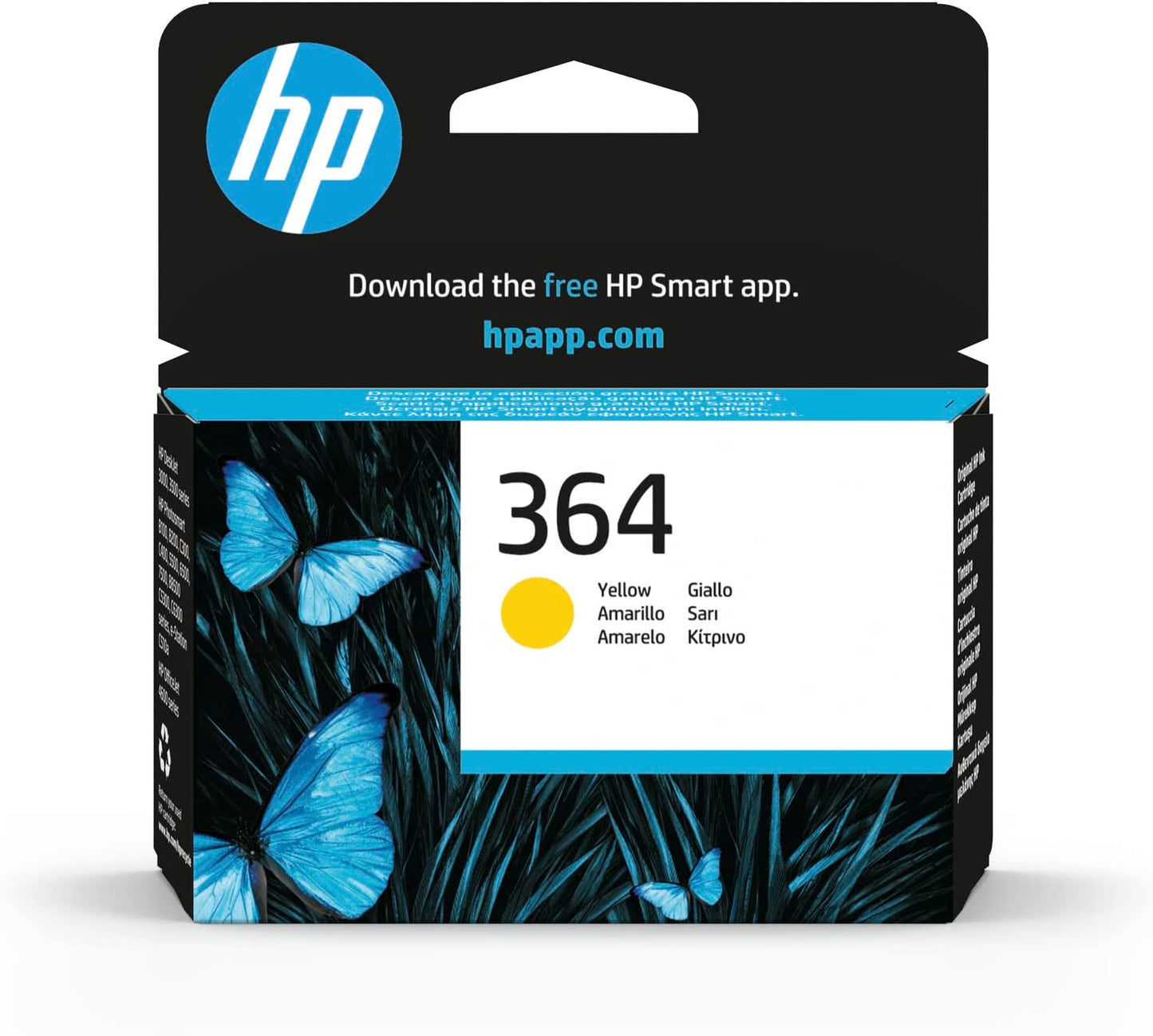 HP 364 cartouche d'encre Jaune authentique CB320EE (TVA incluse)