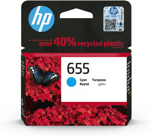 HP 655 cartouche d'encre Cyan authentique CZ110AE (TVA incluse)