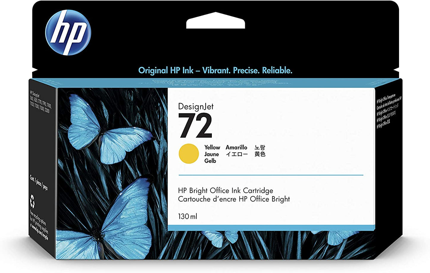 HP 72 C9373A cartouche d'encre authentique jaune (TVA incluse)