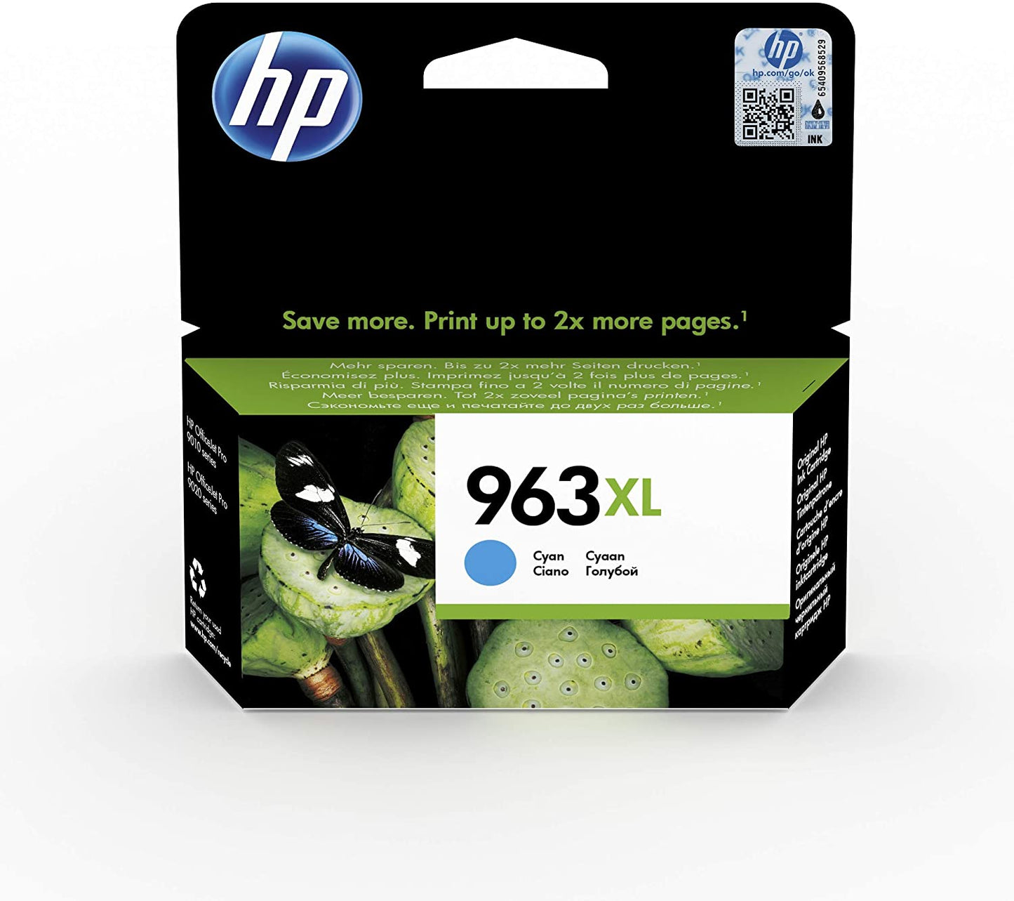 HP 963XL cartouche d'encre Cyan 3JA27AE authentique (TVA incluse)