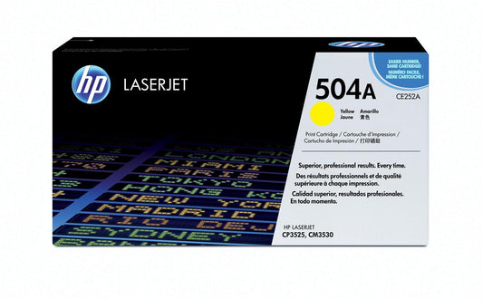 HP CE252A 504A jaune cartouche de toner authentique (TVA incluse)