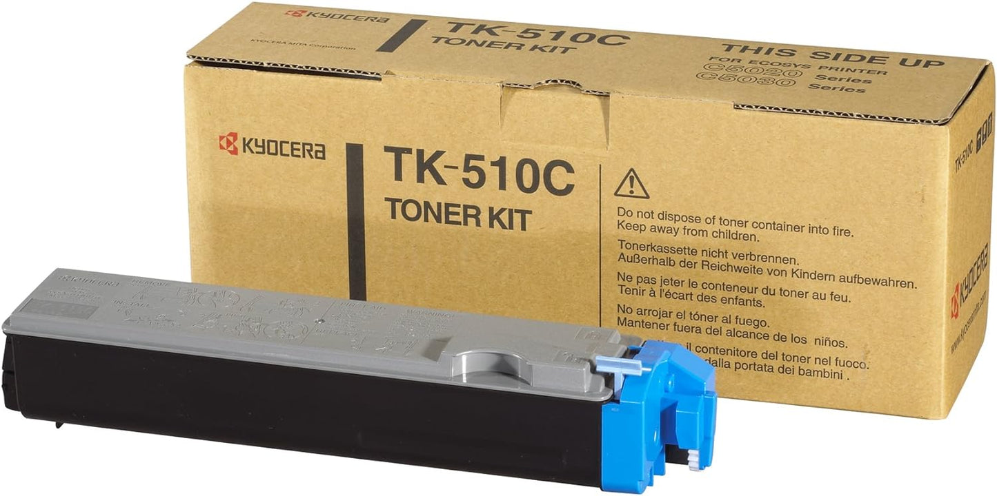 Kyocera TK-510C (1T02F3CEU0) Cartouche de toner Cyan authentique (TVA incluse)