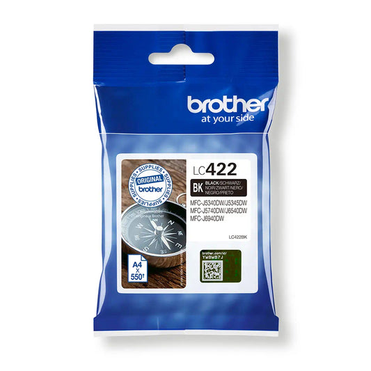 Brother LC422 cartouche d'encre Noire authentique (TVA incluse)