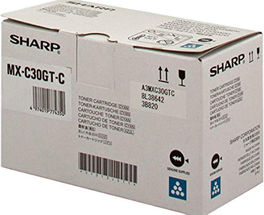 Sharp MX-C30GT-C (MXC30GTC) Cartouche de toner Cyan authentique (TVA incluse)