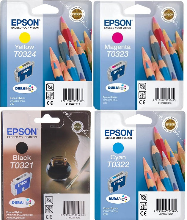 Epson T0321/T0322/T0323/T0324 Multipack cartouche d'encre authentique CMYK (TVA incluse)