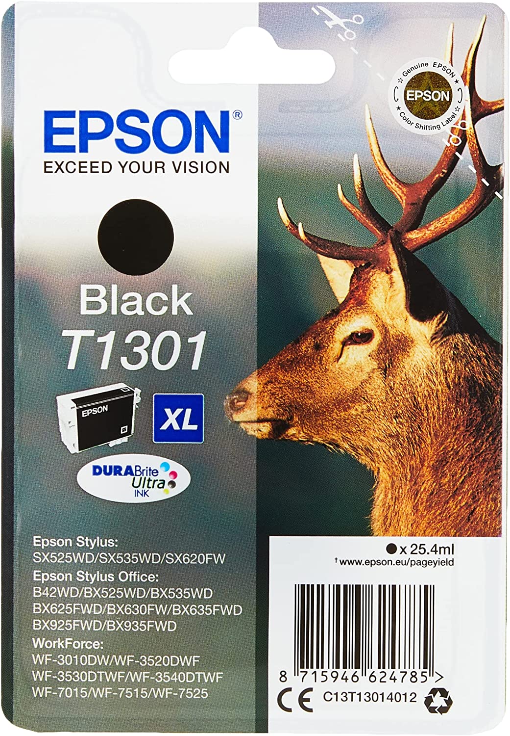 Epson T1301 cartouche d'encre authentique noir (TVA incluse)