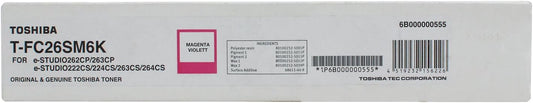 Toshiba T-FC26SM6K (6B000000555) Cartouche de toner Magenta authentique (TVA incluse)