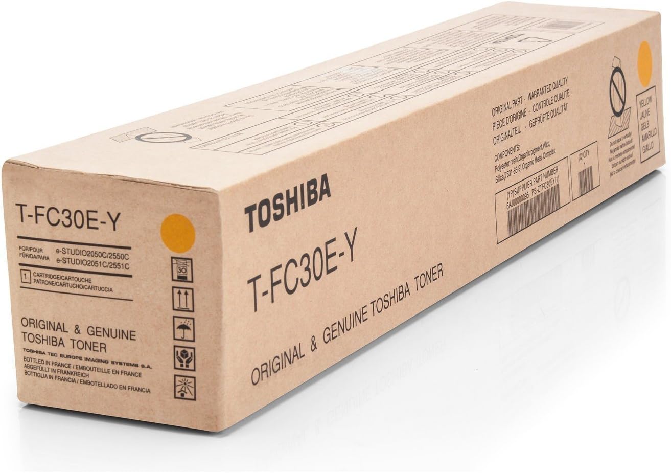 Toshiba T-FC30E-Y (6AJ00000095) Cartouche de toner Jaune authentique (TVA incluse)