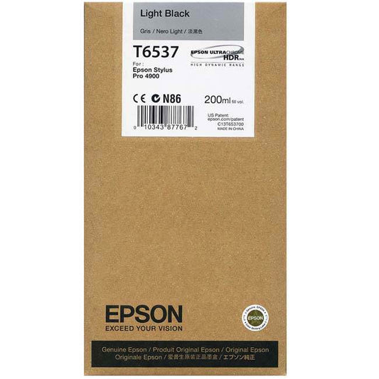 Epson T6537 cartouche d'encre Noir Clair authentique (TVA incluse)