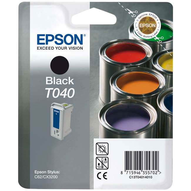 Epson T040 cartouche d'encre Noir authentique C13T04014010 (TVA incluse)