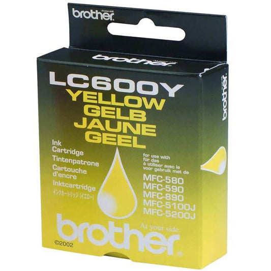 Brother LC600Y cartouche d'encre Jaune authentique (TVA incluse)