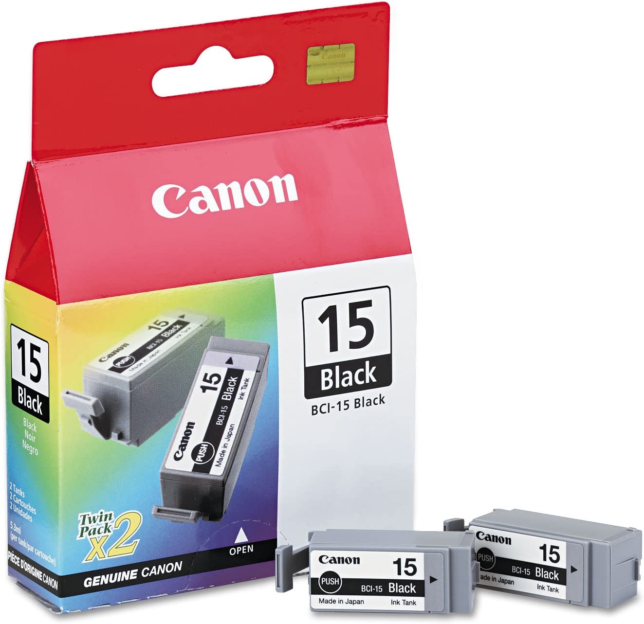 Canon BCI-15 lot de 2 cartouche d'encre authentique noir (TVA incluse)