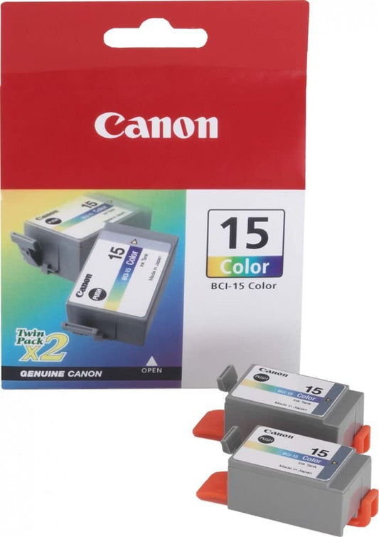 Canon BCI-15 lot de 2 cartouche d'encre authentique couleur (TVA incluse)