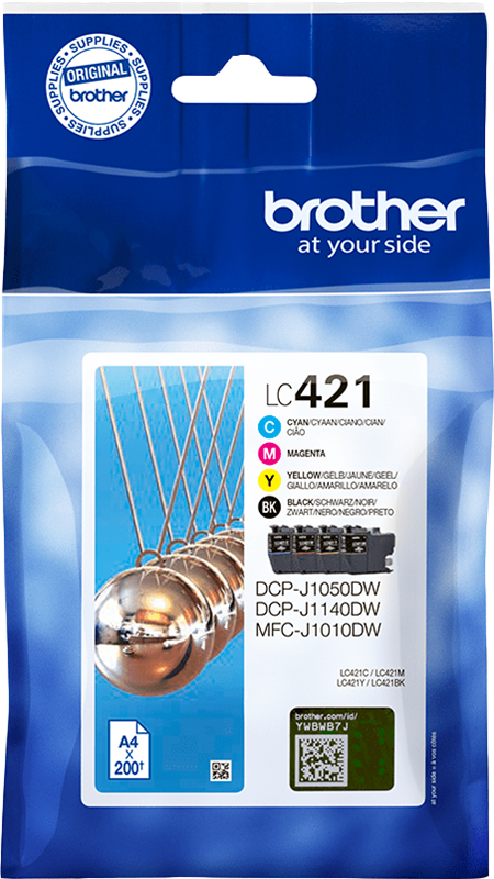 Brother LC421 Multipack cartouche d'encre C/M/Y/BK authentique (TVA incluse)