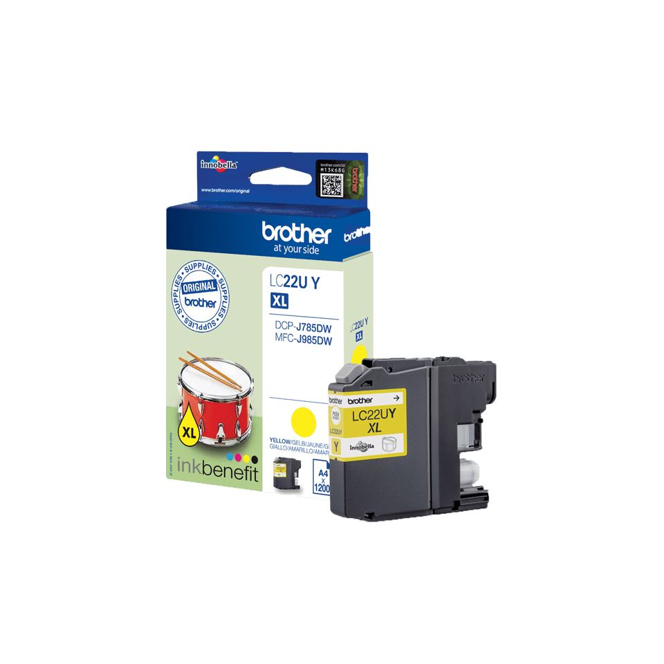 Brother LC22UY cartouche d'encre Jaune authentique (TVA incluse)