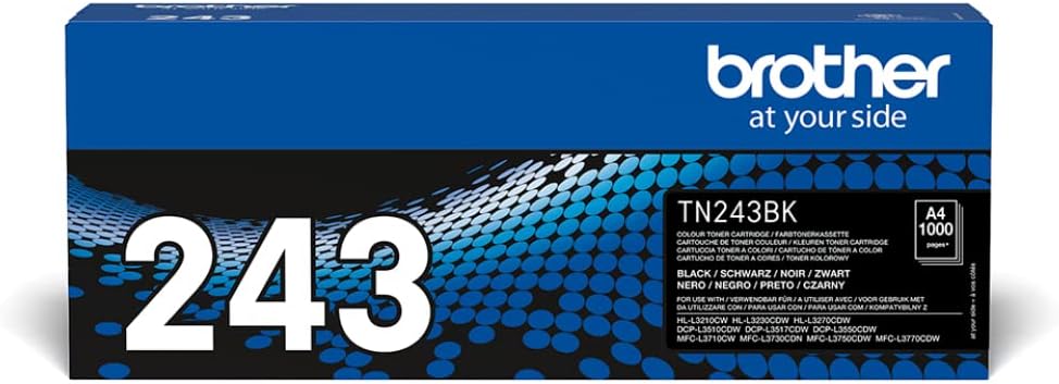 Brother TN243BK (TN-243BK) Cartouche de toner Noir authentique (TVA incluse)