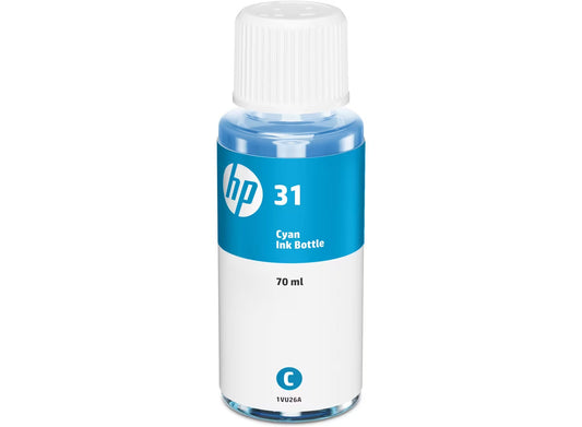 HP 31 Bouteille d'encre Cyan authentique 1VU26A (TVA incluse)