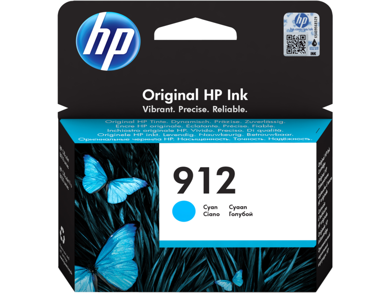 HP 912 cartouche d'encre Cyan authentique 3YL77AE (TVA incluse)