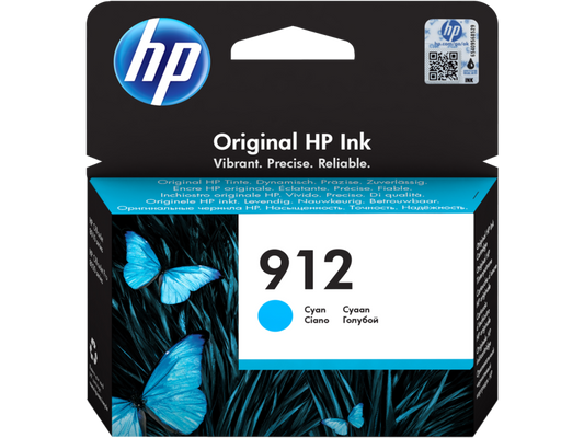 HP 912 cartouche d'encre Cyan authentique 3YL77AE (TVA incluse)