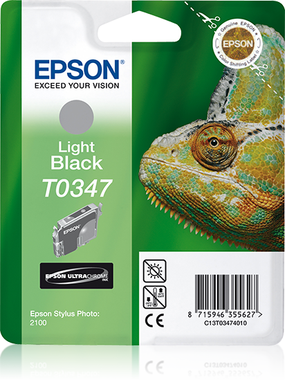 Epson T0347 cartouche d'encre Noir Clair authentique C13T03474010 (TVA incluse)