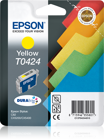 Epson T0424 cartouche d'encre Jaune authentique C13T04244010 (TVA incluse)